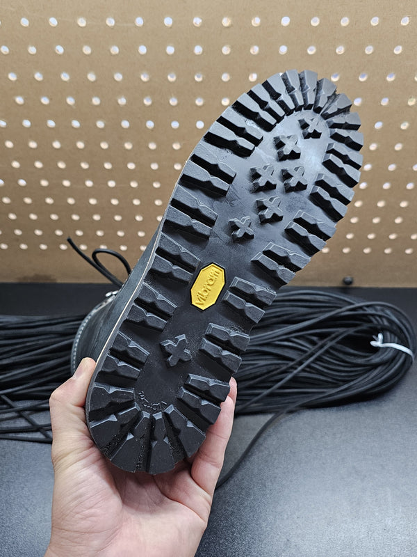 Size 8.5 Black Crazy Horse Full Grain + Vibram Kletterlift Outsoles Build